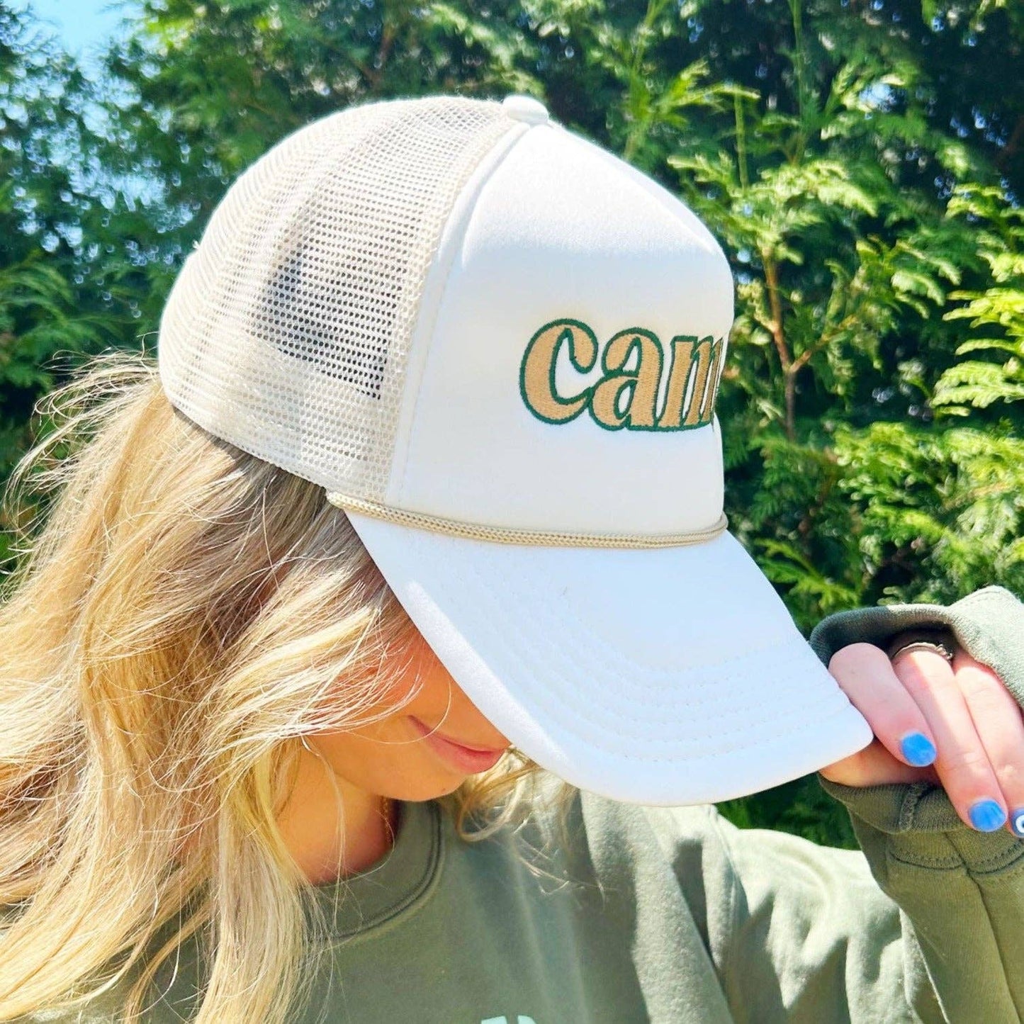 Camp Trucker Hat: Pink/Green