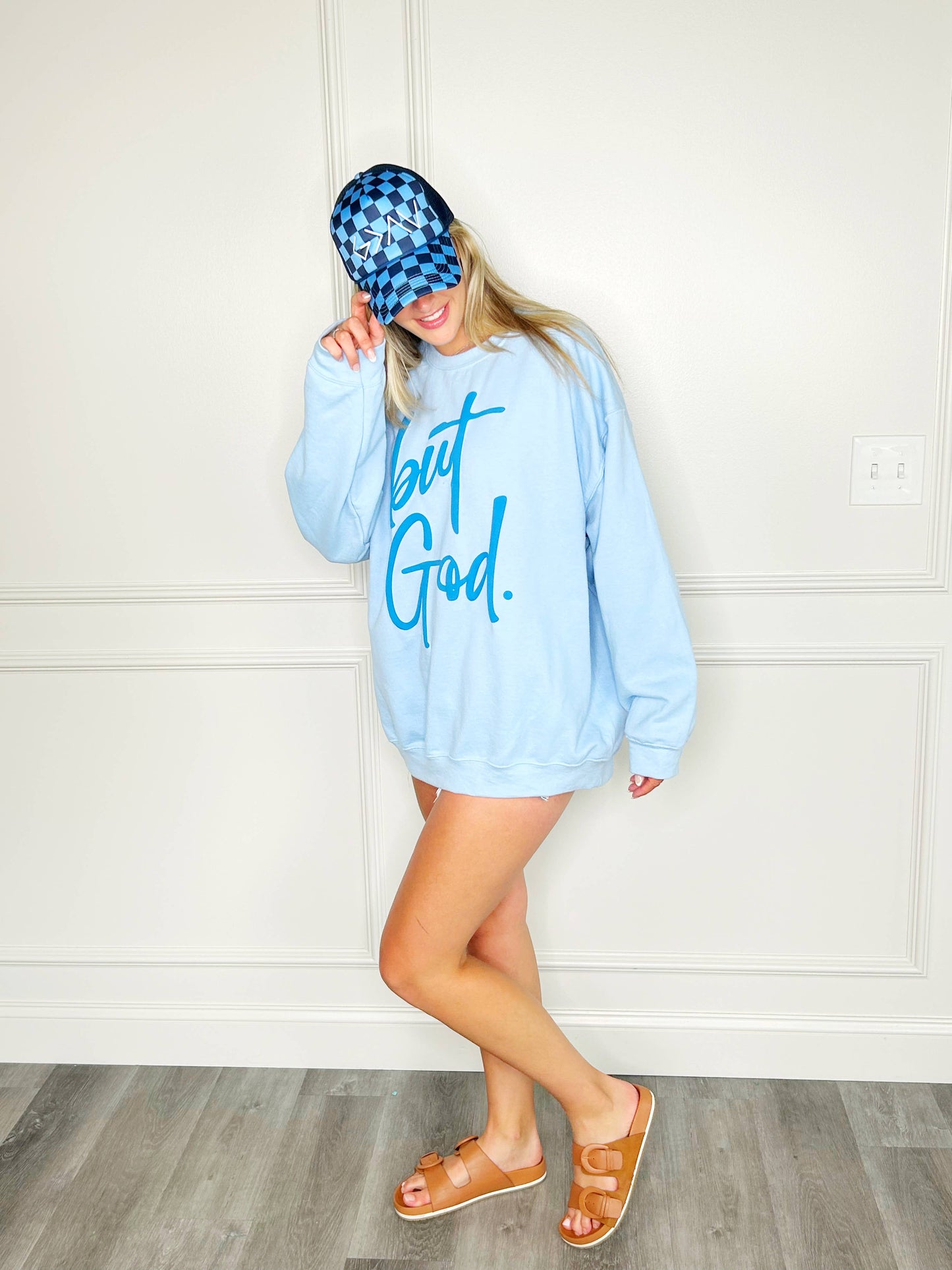 Puff But God Youth & Adult Sweatshirt: Pink / Medium (8-10)