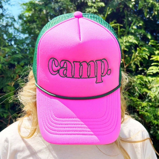 Camp Trucker Hat: Pink/Green