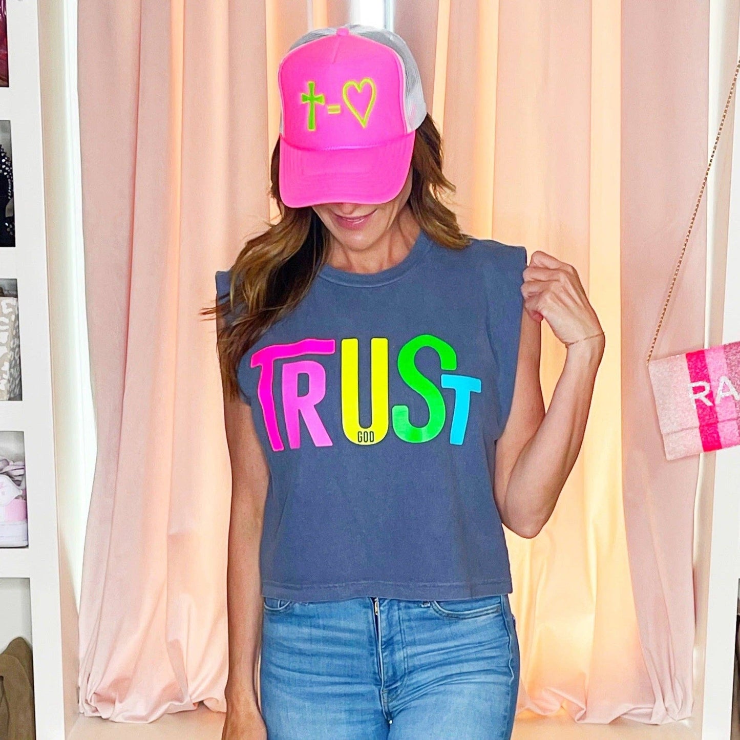 Trust God Muscle Tee: Adult Small (0-6)