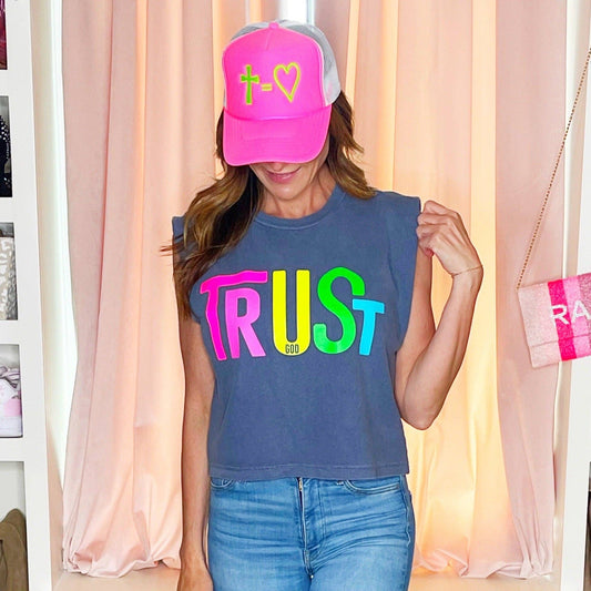 Trust God Muscle Tee: Adult Med (8-10)